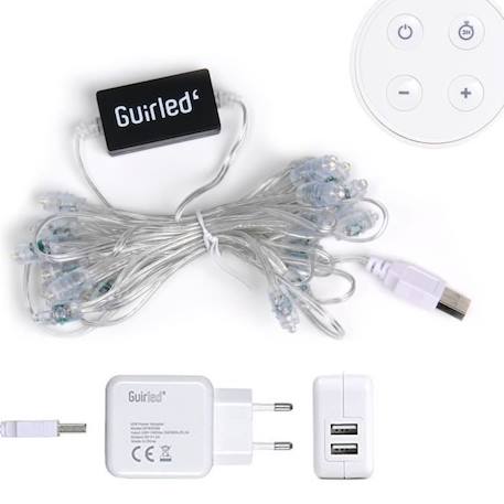 Guirlande lumineuse boules coton LED USB - Télécommandée -Veilleuse bébé 2h - 4 intensités - 16 boules 1,6m – Arlequin BLEU 3 - vertbaudet enfant 