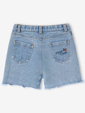 Short Déchiré En Jean Denim Pour Fille Enfant - Coupe Chino Bleu Foncé, Coton élasthanne, Tailles 5 à 13 Ans