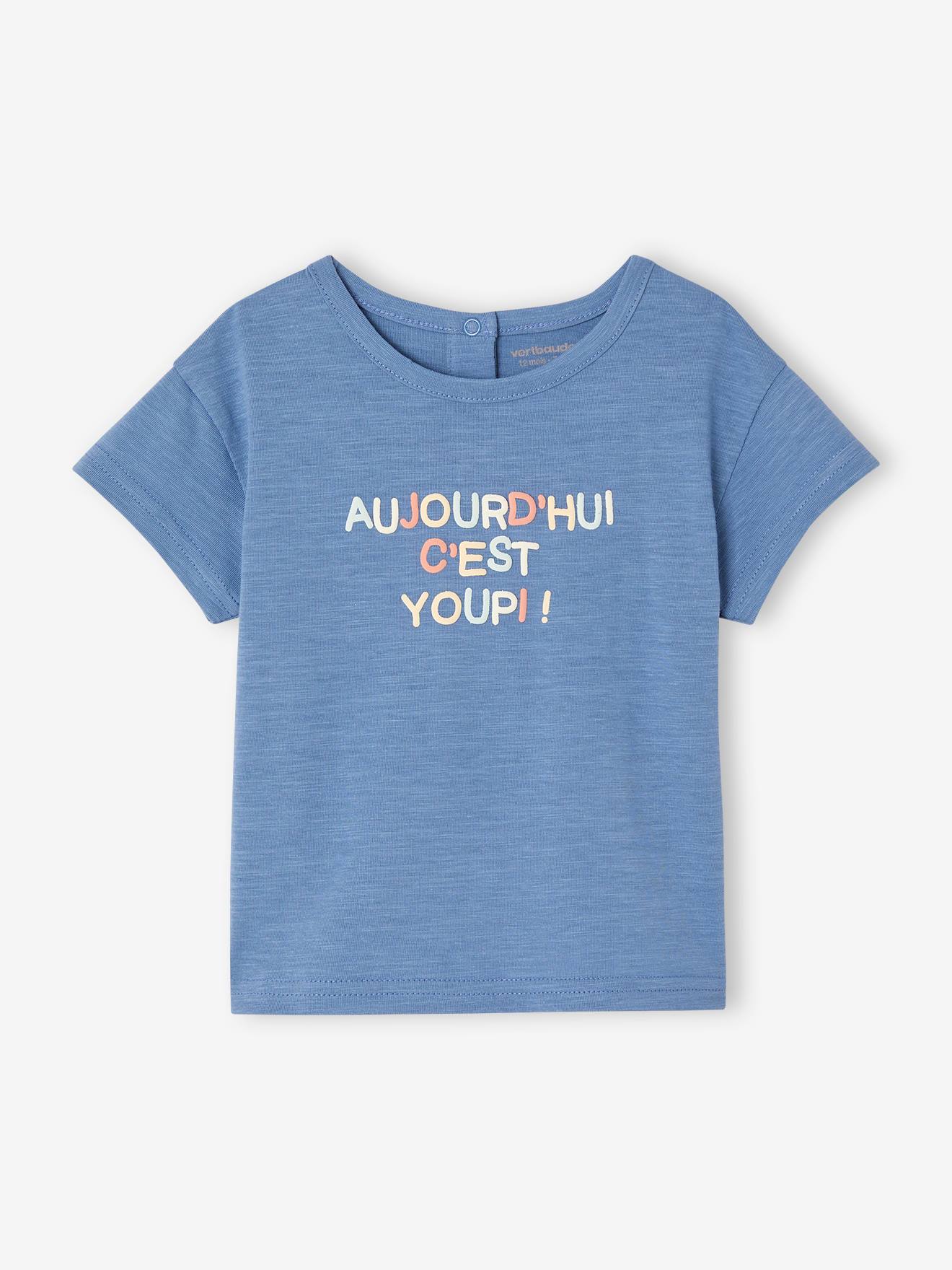 T-shirt paradis bébé manches courtes bleu