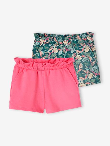 Lot de 2 shorts fille molleton léger  - vertbaudet enfant