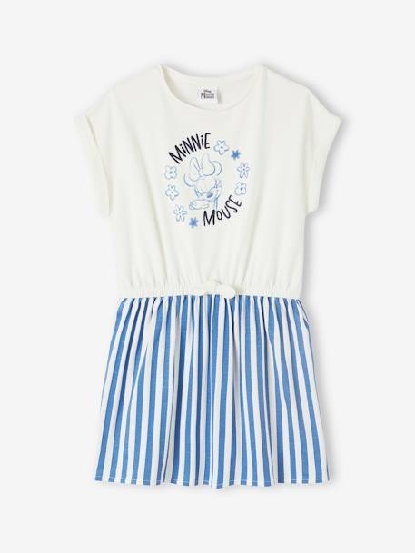 Robe fille Disney® Minnie Blanc/rayé bleu ciel et blanc 5 - vertbaudet enfant 