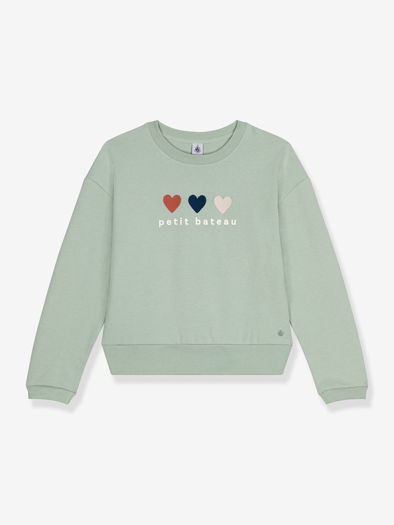 Sweat coeur en molleton femme vert