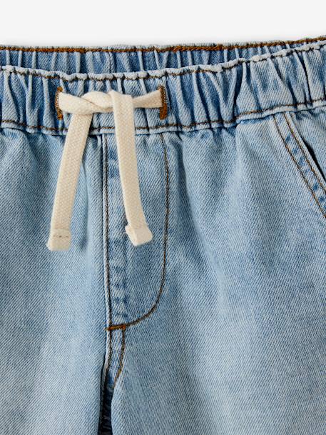 Bermuda garçon jean facile à enfiler bleu imprimé+denim gris+double stone+rayé bleu+stone 16 - vertbaudet enfant 