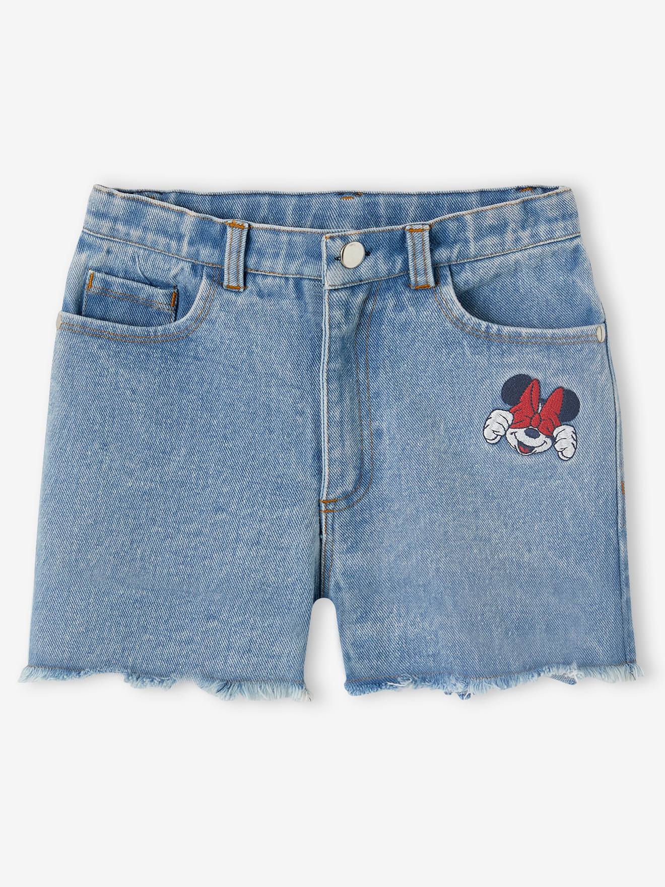 Short fille Disney® Minnie en denim brodé denim brut
