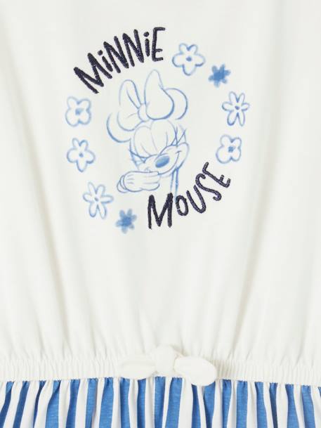 Robe fille Disney® Minnie Blanc/rayé bleu ciel et blanc 4 - vertbaudet enfant 