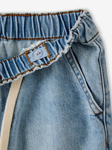Bermuda garçon jean facile à enfiler bleu imprimé+denim gris+double stone+rayé bleu+stone 17 - vertbaudet enfant 