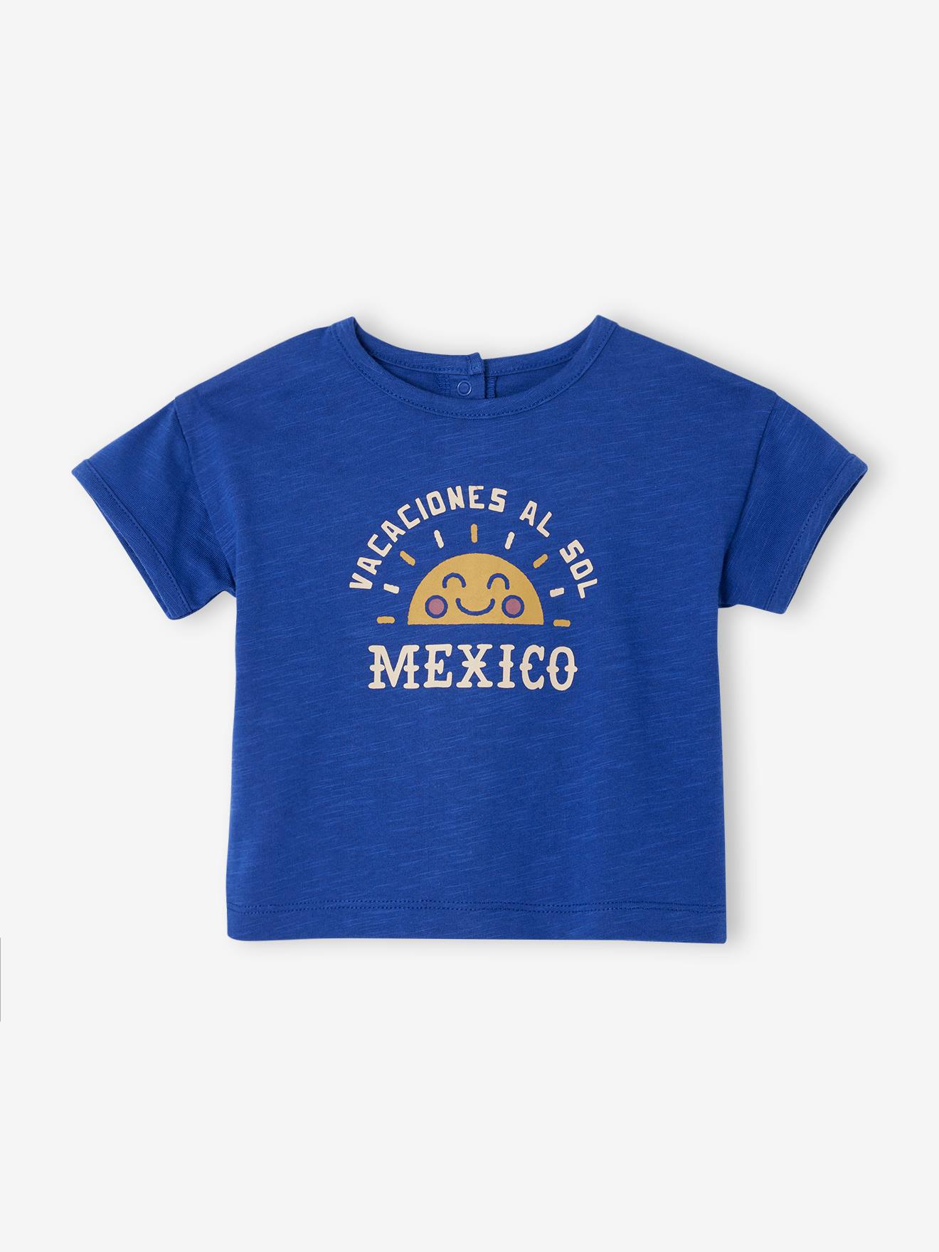 Tee-shirt soleil bébé manches courtes bleu roi