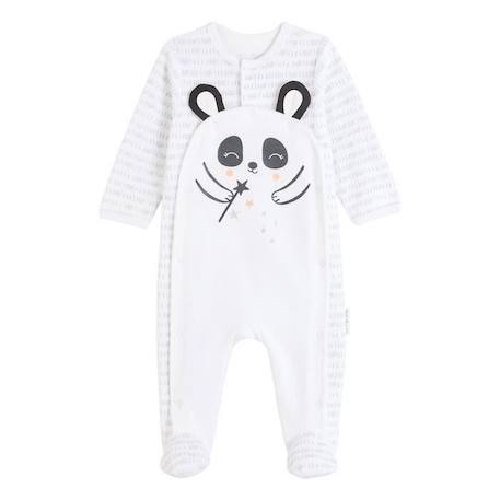 Bébé-Pyjama bébé en velours ouverture pont Little Panda