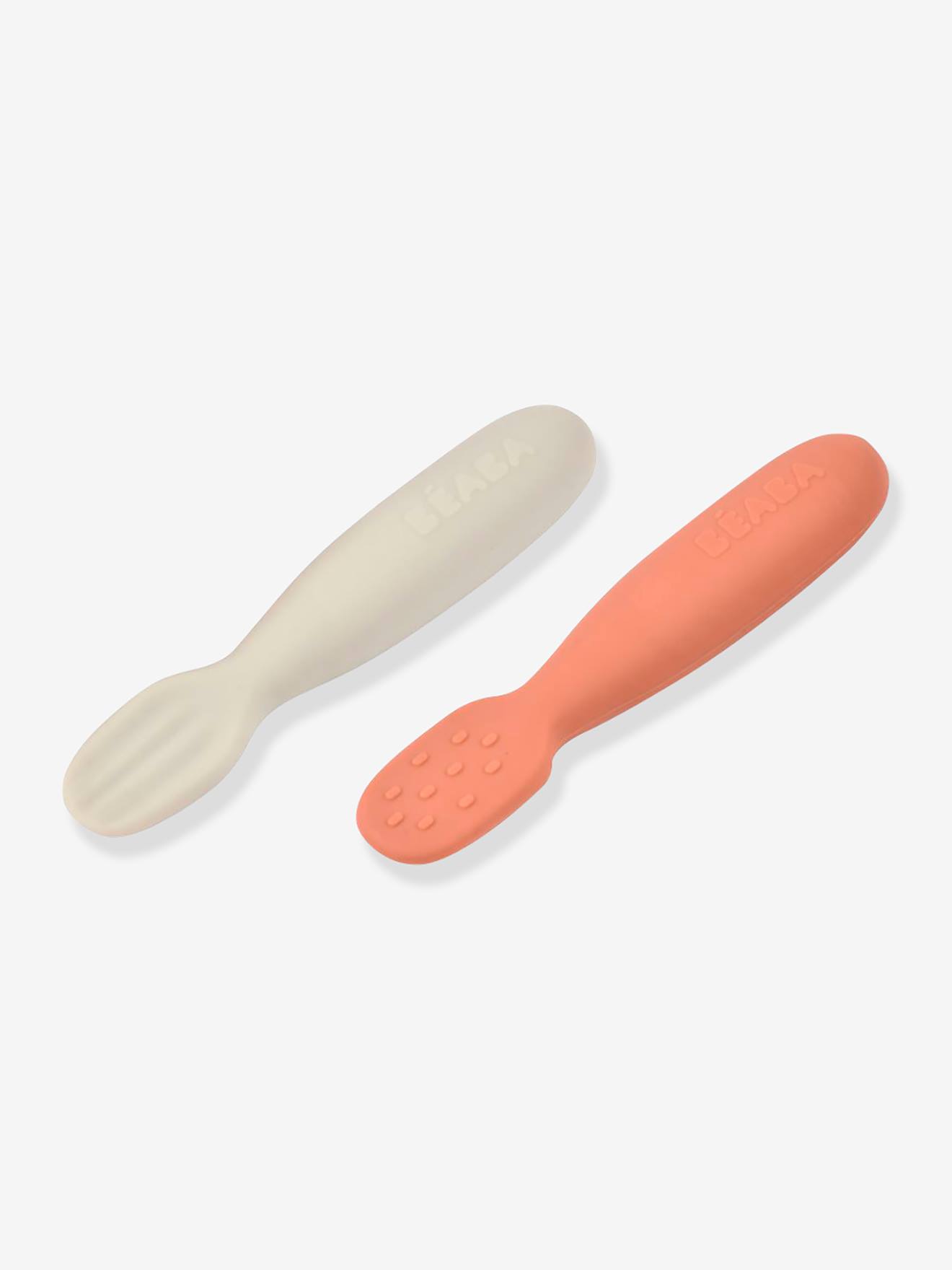 Lot de 2 pré-cuillères d'apprentissage en terracotta + velvet grey (Béaba) - Image 2