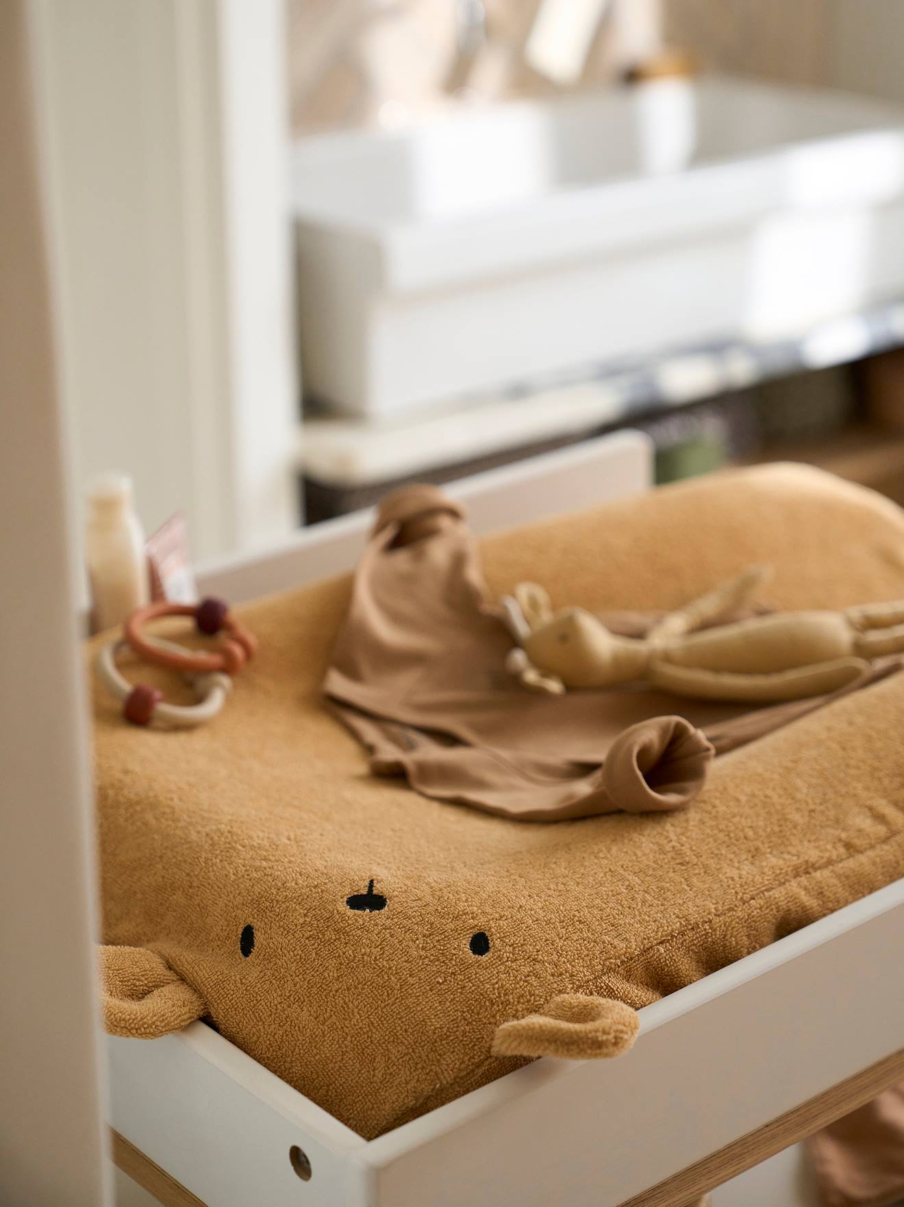 Lot 2 housses matelas à langer animaux ourson (Vertbaudet) - Image 1