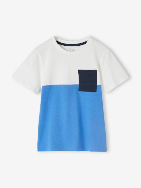 T-shirt coloblock garçon manches courtes ardoise+bleu azur+kaki+orange 6 - vertbaudet enfant 