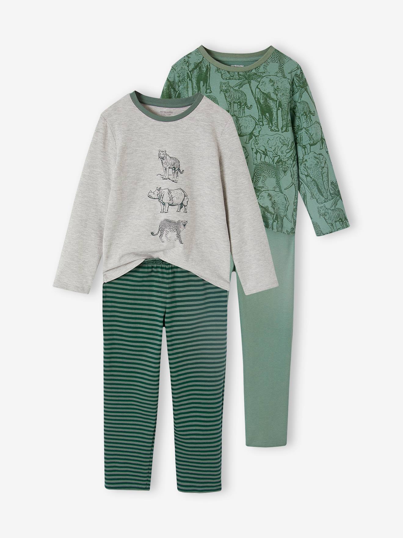 lot de 2 pyjamas jungle garçon vert