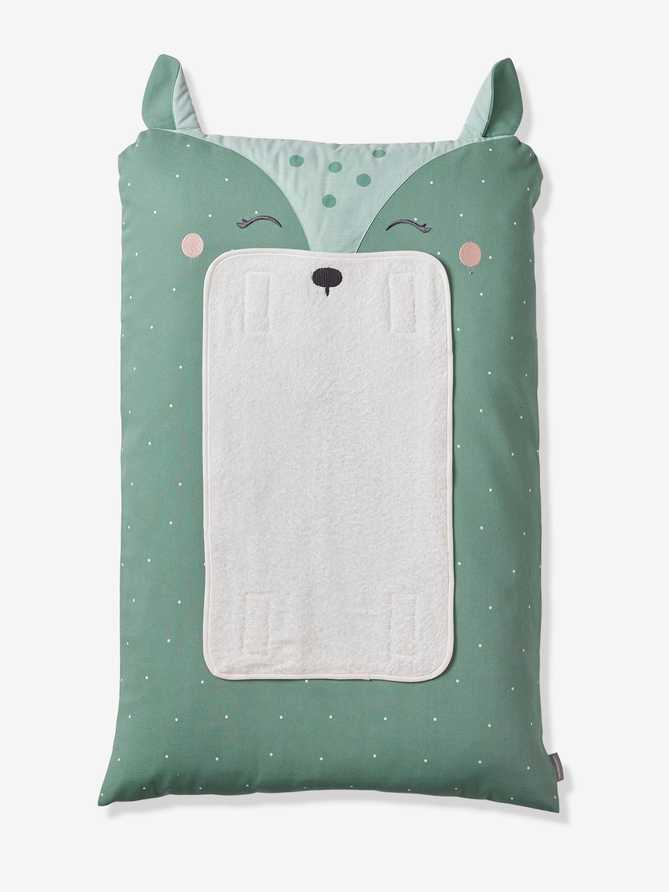 Housse matelas à langer personnalisable BICHE vert imprimé (Vertbaudet) - Image 1