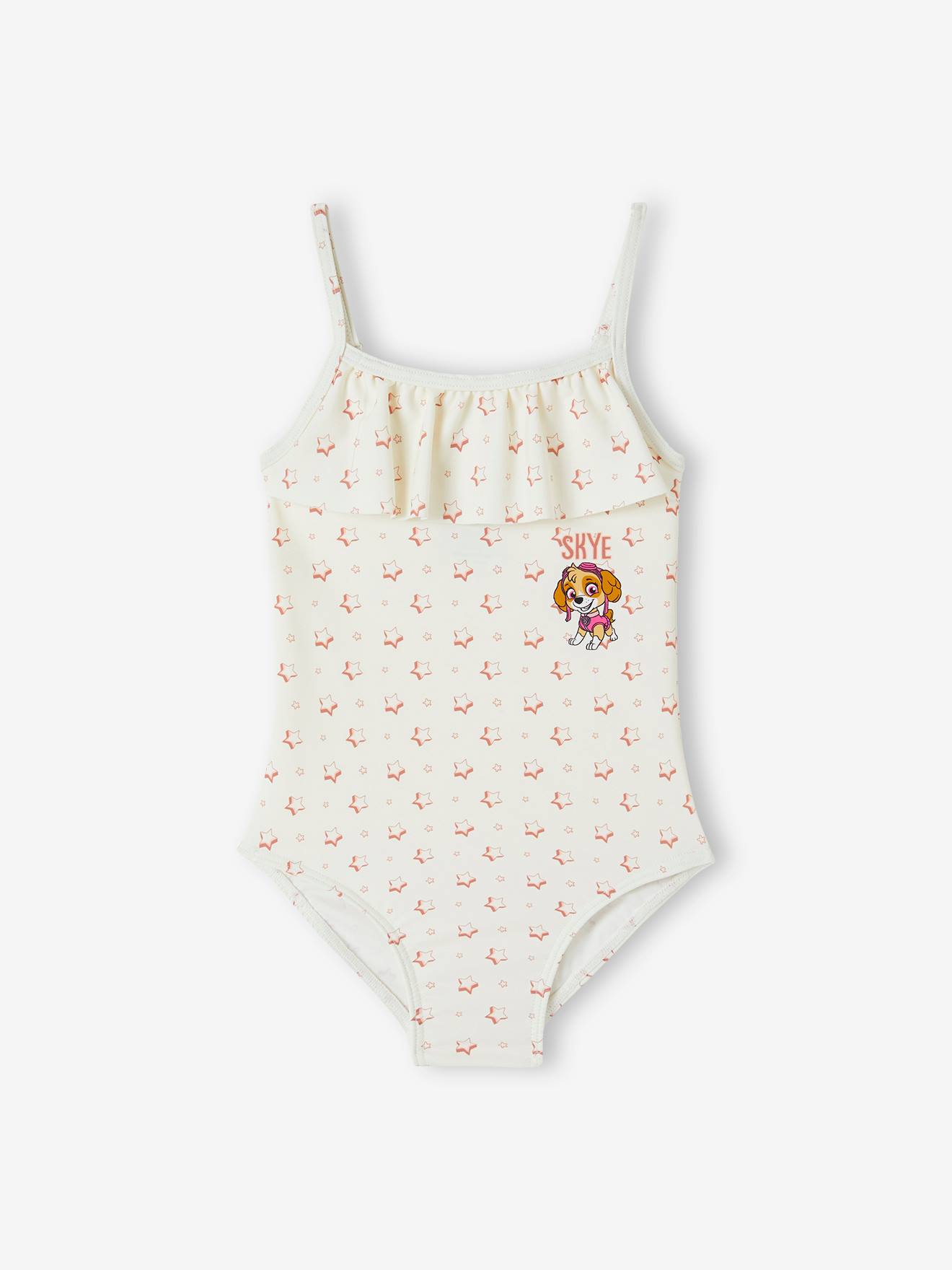 Maillot de bain 1 pièce fille Pat Patrouille rose pâle imprimé