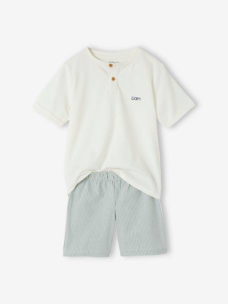 Pyjashort bi-matière garçon personnalisable écru 5 - vertbaudet enfant 
