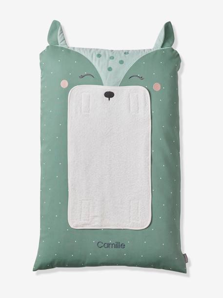 Vertbaudet - Housse matelas à langer personnalisable BICHE vert imprimé