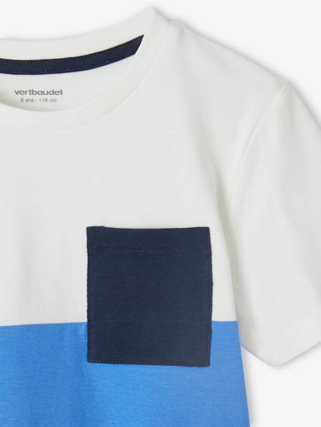 T-shirt coloblock garçon manches courtes ardoise+bleu azur+kaki+orange 8 - vertbaudet enfant 