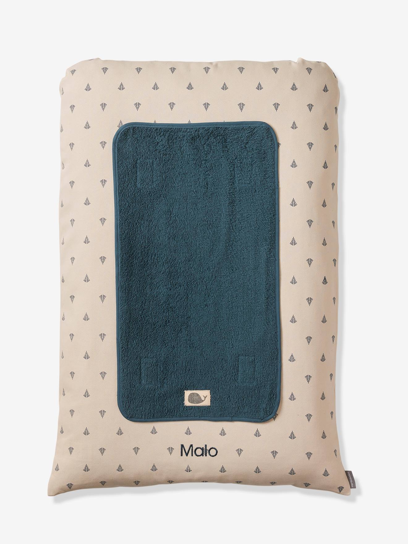 Vertbaudet - Matelas à langer personnalisable NAVY SEA beige imprimé