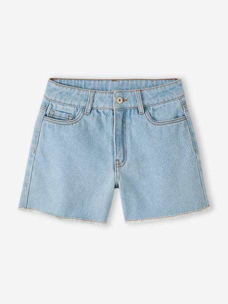 Fille-Short-Bermuda en jean poche en crochet au dos fille