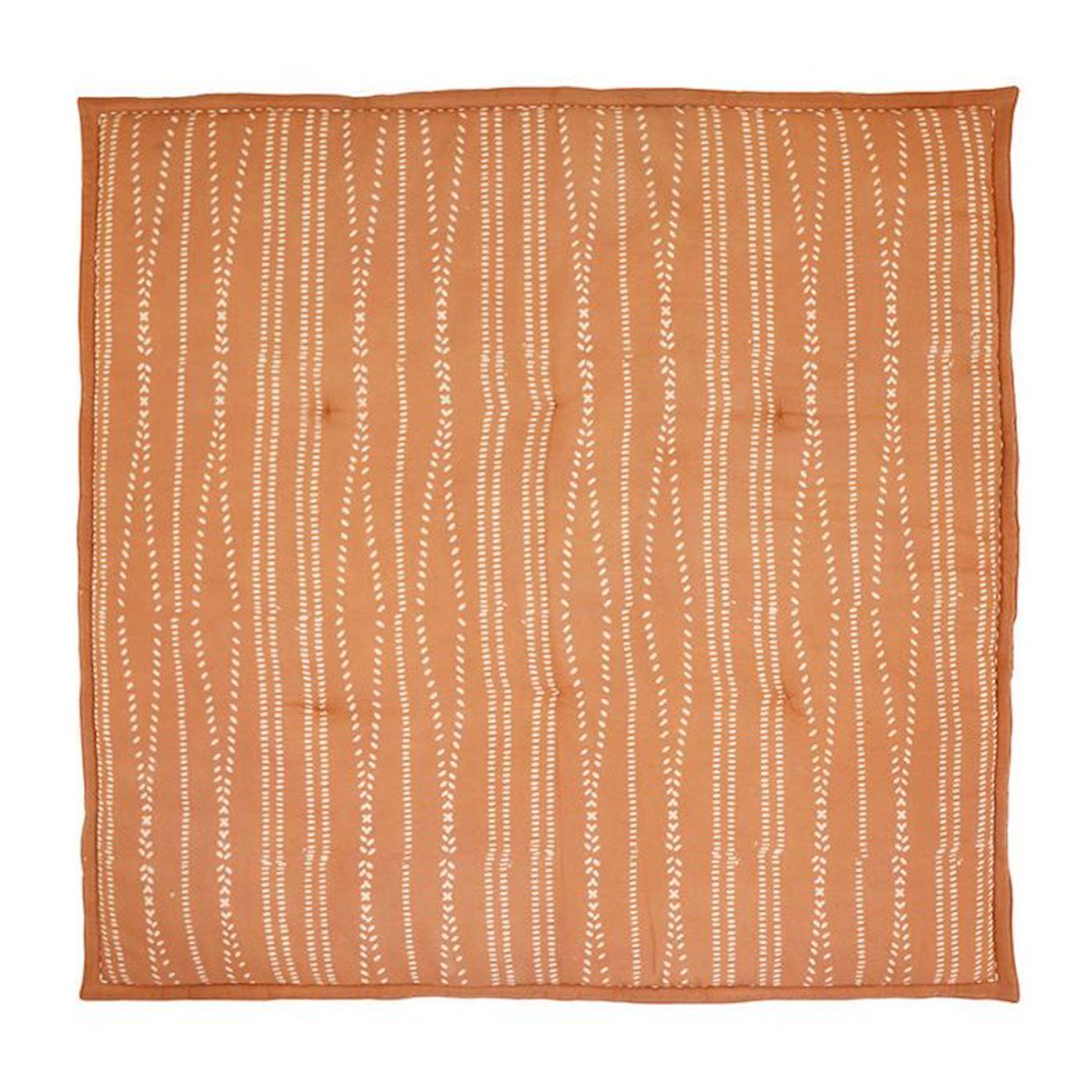 Tapis De Repos Bébé - Nepo Terracotta - Pur Coton Imprimé À La Main Orange