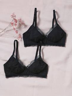 Vêtements de grossesse-Lingerie-Lot 2 soutiens-gorge de grossesse coton biologique et dentelle