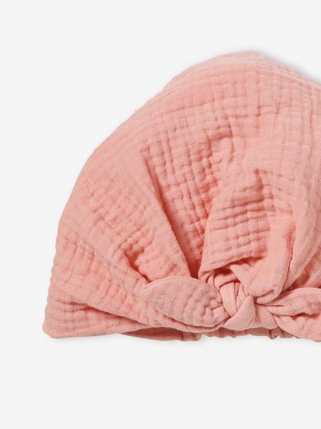 Chapeau façon foulard noué uni bébé fille rose+rose poudré 9 - vertbaudet enfant 