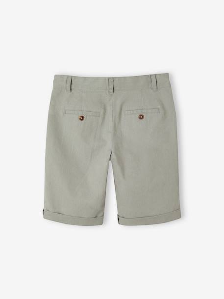 Bermuda garçon cérémonie en coton/lin beige+beige clair+bleu+marine foncé+vert sauge 31 - vertbaudet enfant 