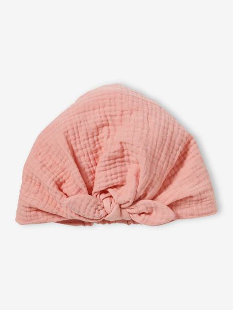 Chapeau façon foulard noué uni bébé fille rose+rose poudré 8 - vertbaudet enfant 