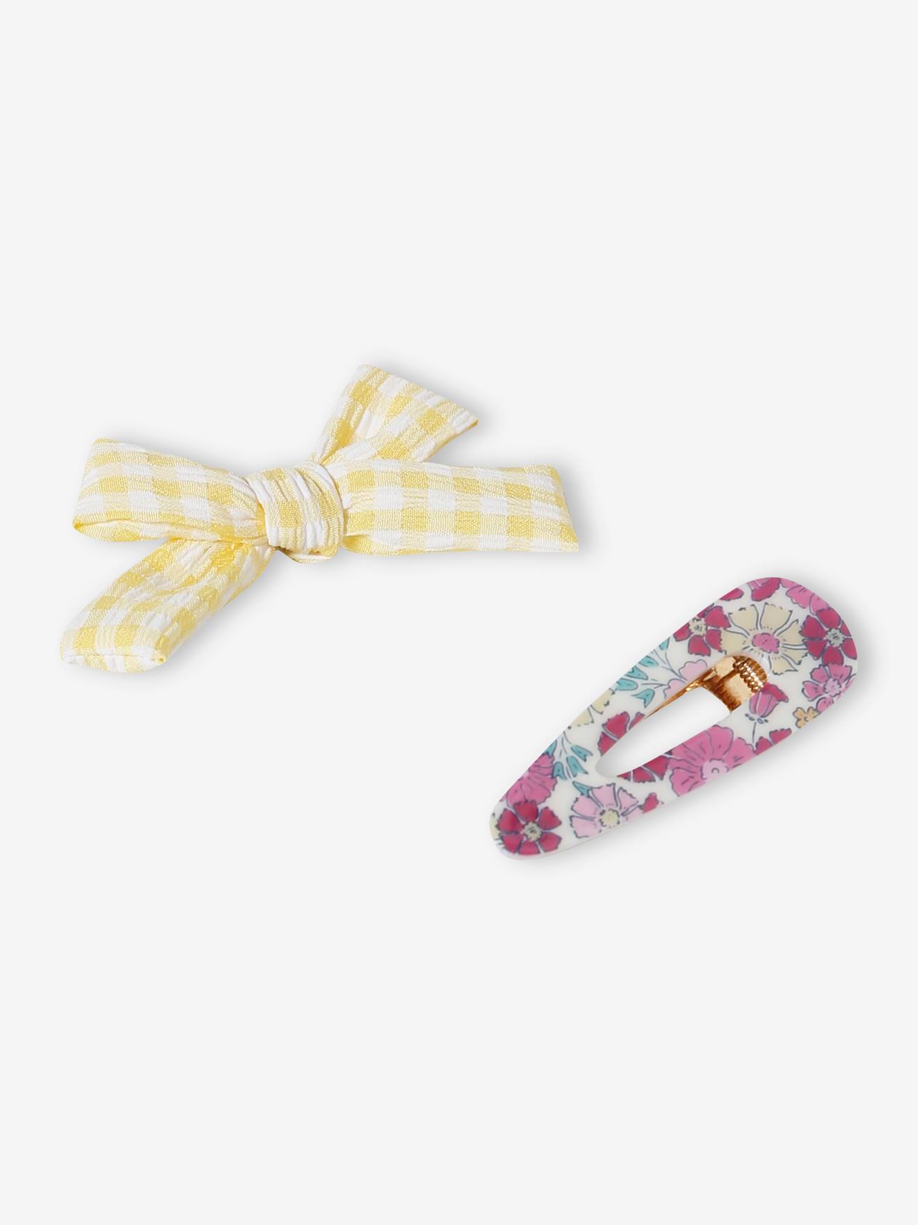Vertbaudet - Lot de 2 barrettes fille coeurs rose