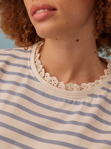Tee-shirt grossesse style marinière bleu ciel 5 - vertbaudet enfant 