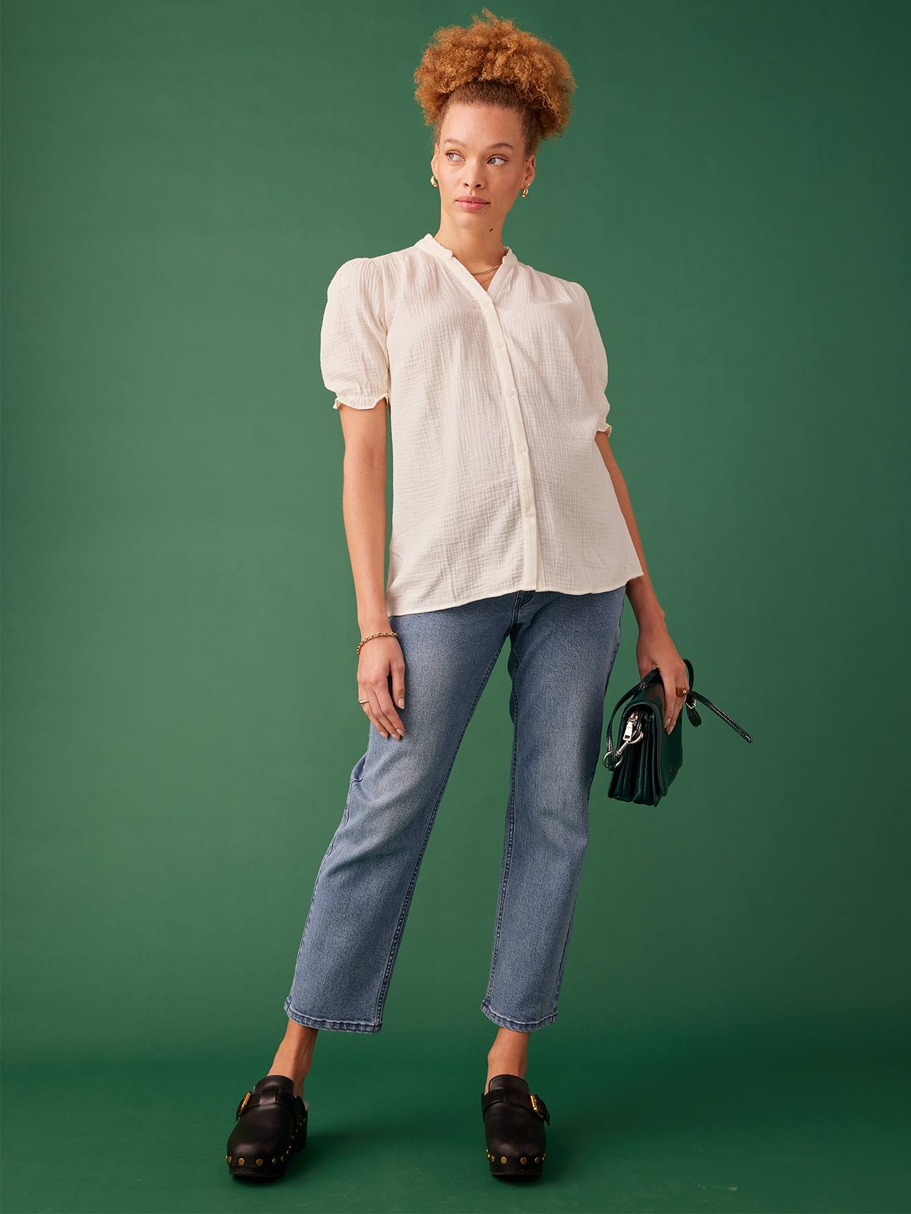 Blouse grossesse en gaze de coton ENVIE DE FRAISE écru