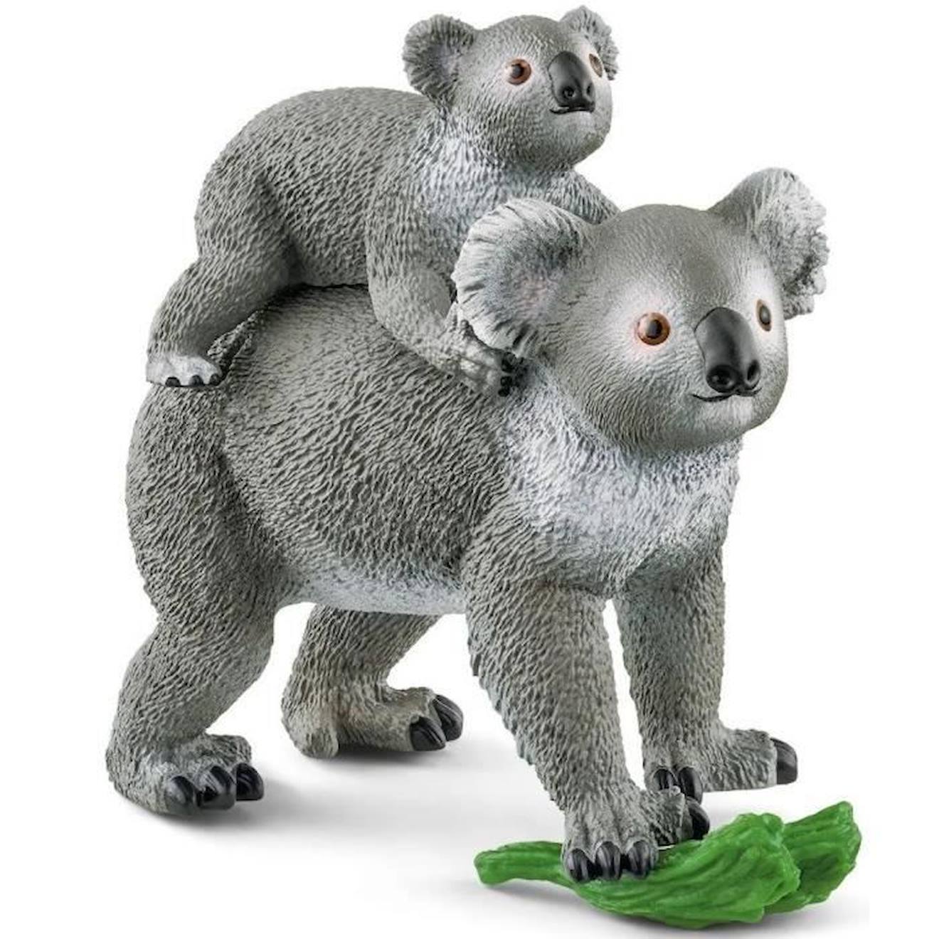Figurine Maman Et Bébé Koala, Pour Enfants Dès 3 Ans, 13,6 X 5,8 X 19,2 Cm -schleich 42566 Wild Life