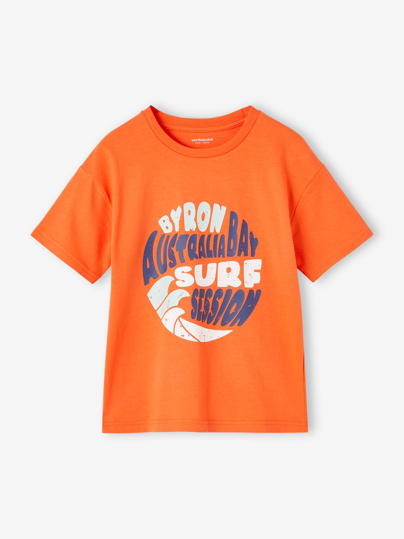 Tee-shirt motif vacances gaçon mandarine