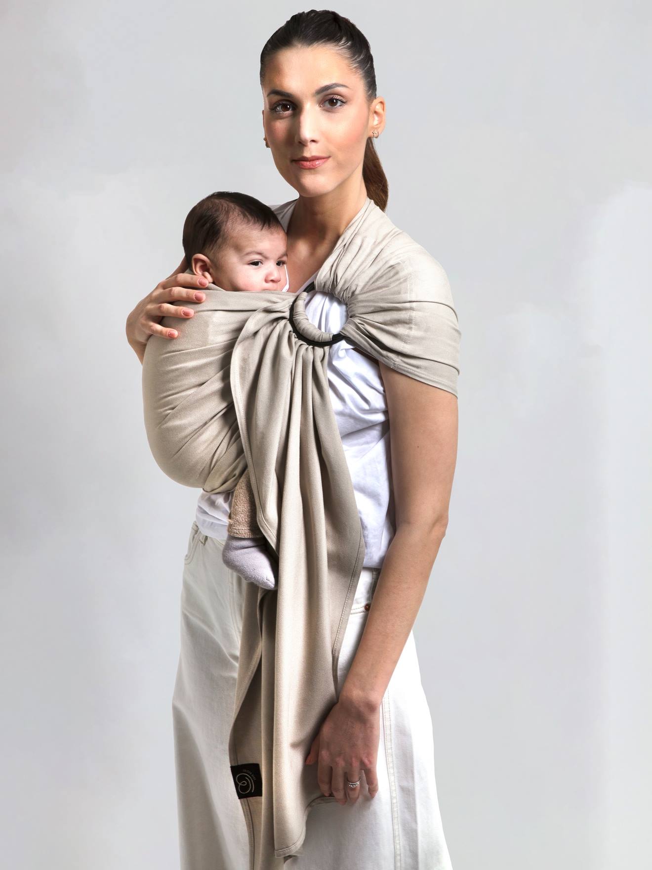 Echarpe de portage or blanc