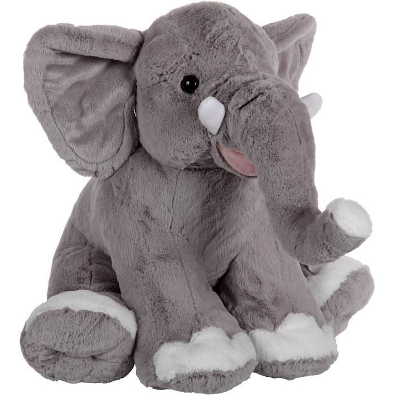 Peluche - Gipsy Toys - Eléphant Assis - 50cm Gris