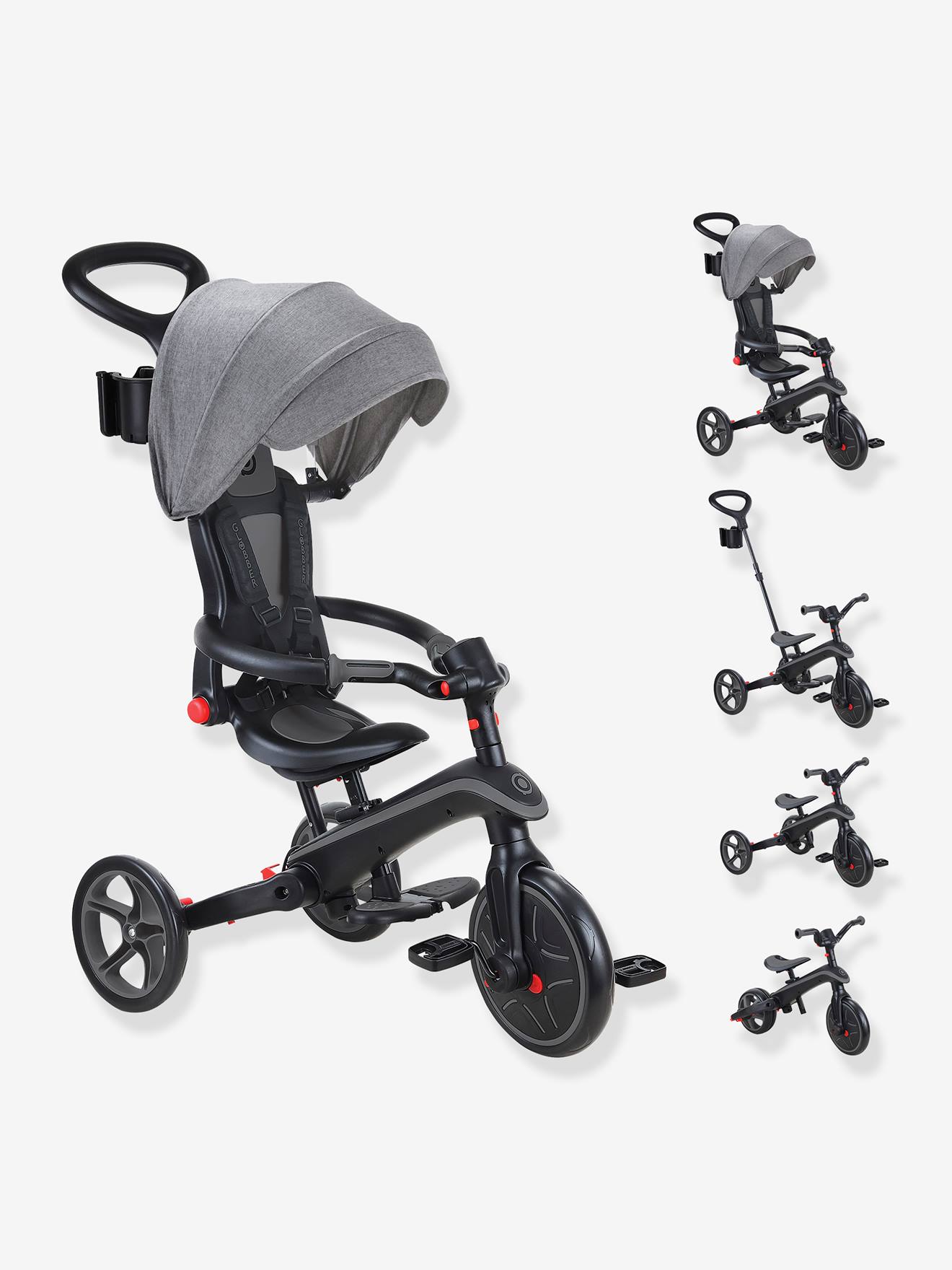 Tricycle Explorer Pliable 4 en 1 - GLOBBER gris