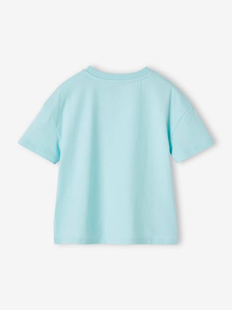 Tee-shirt uni Basics fille manches courtes rose bonbon+turquoise+vert amande 7 - vertbaudet enfant 