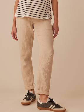 VERTBAUDET Pantalon De Grossesse En Gaze De Coton Vert 34