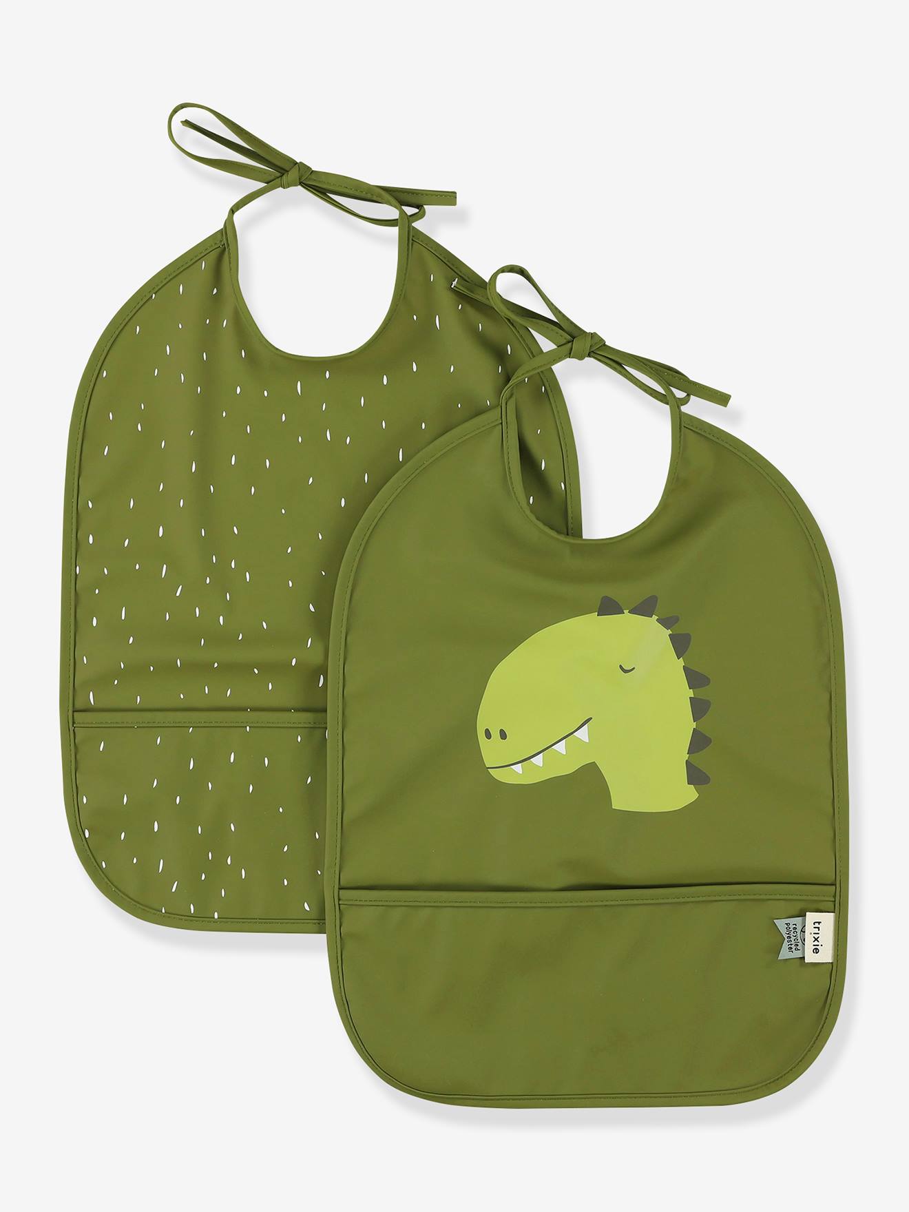 Lot de 2 bavoirs imperméables TRIXIE mr dino