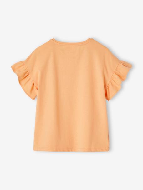 Tee-shirt motif à sequins fille écru+fraise+mandarine 10 - vertbaudet enfant 
