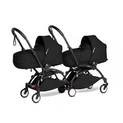 Puériculture-Poussette Babyzen double YOYO 2 nacelles noir cadre noir