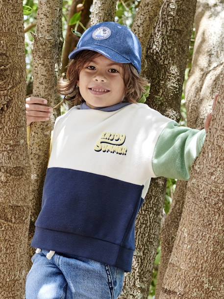 Sweat Garçon Super Mario Vertbaudet - Taille 8 Ans - Marine - 60% Coton - Manches Longues
