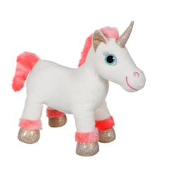 Gipsy Toys - Peluche Lica Bella Sonore - 22 cm - Blanc  & Rose Corail  - vertbaudet enfant