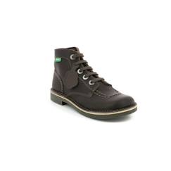 Chaussures-Chaussures fille 23-38-Boots, bottines-KICKERS Bottillons Kick Col marron Mixte