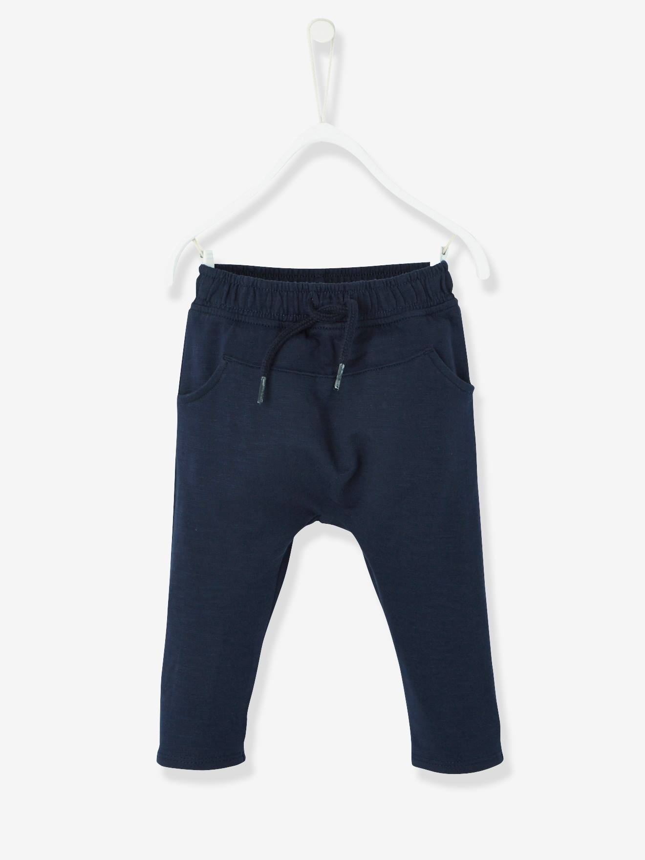 Pantalon molleton bébé garçon uni BASICS marine grisé