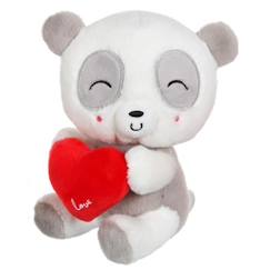-Gipsy Toys - Cuty Love - Peluche - 14 cm - Panda Gris & Rouge