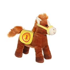 Jouet-Premier âge-Gipsy Toys - Race Poneez Sonore n°3 - 22cm - Marron Dossard Jaune