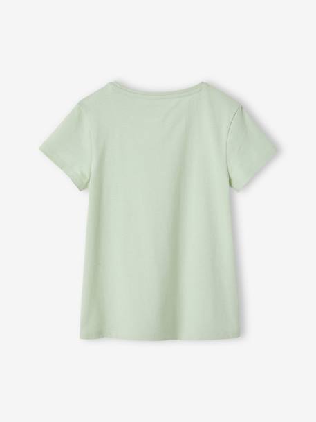 Lot de 3 t-shirts Basics détails irisés fille framboise+jaune pastel+lot camel+lot encre+marine+vert sauge 44 - vertbaudet enfant 