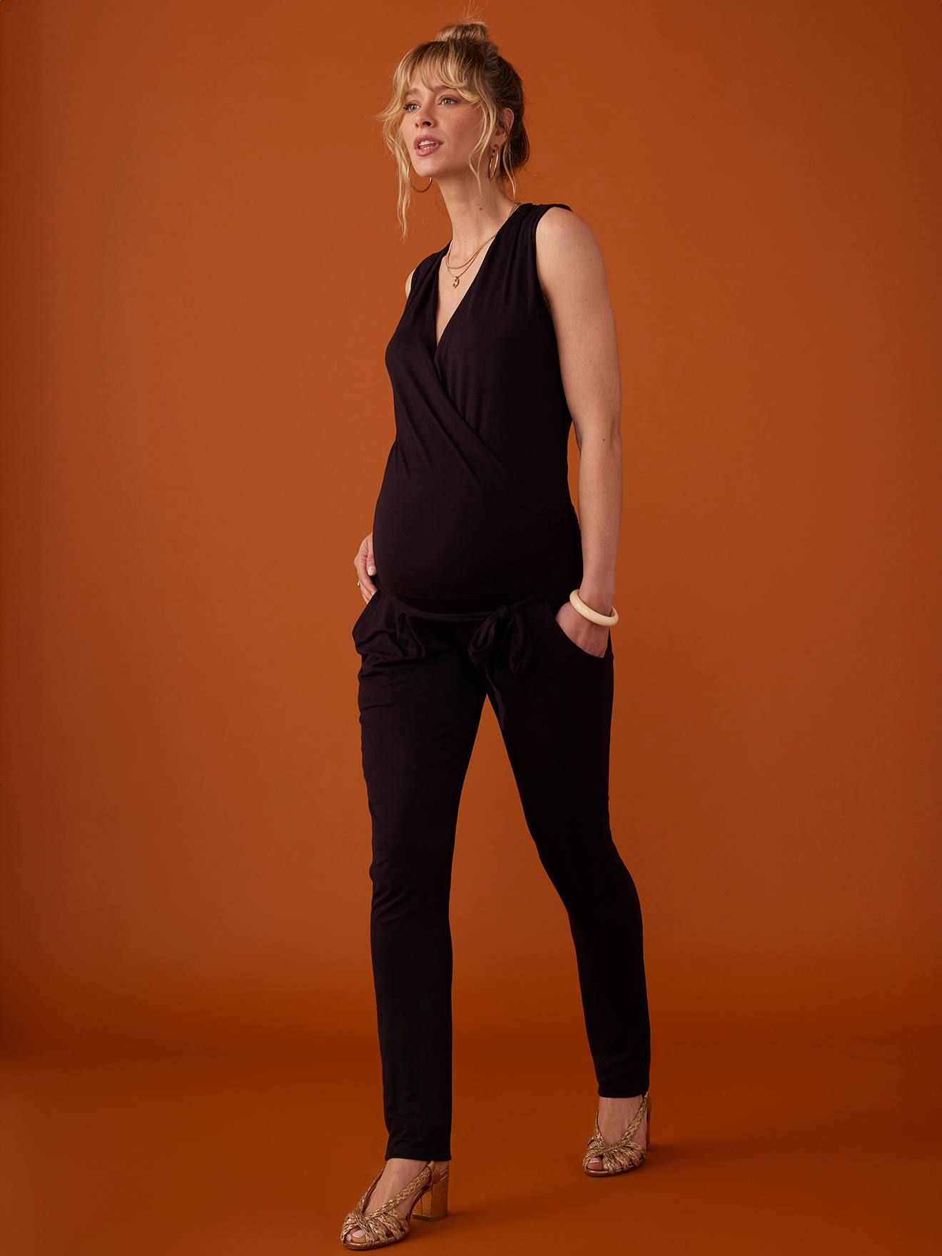 Combinaison grossesse Trisha Tank ENVIE DE FRAISE noir