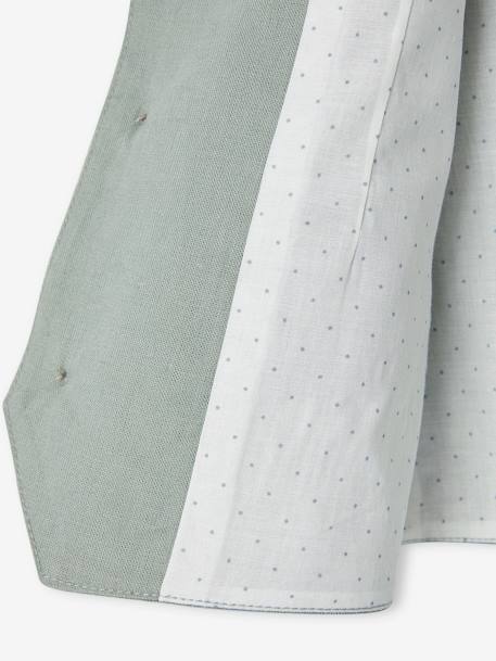 Veste sans manches de cérémonie garçon en coton/ lin beige clair+bleu+marine foncé+vert sauge 14 - vertbaudet enfant 